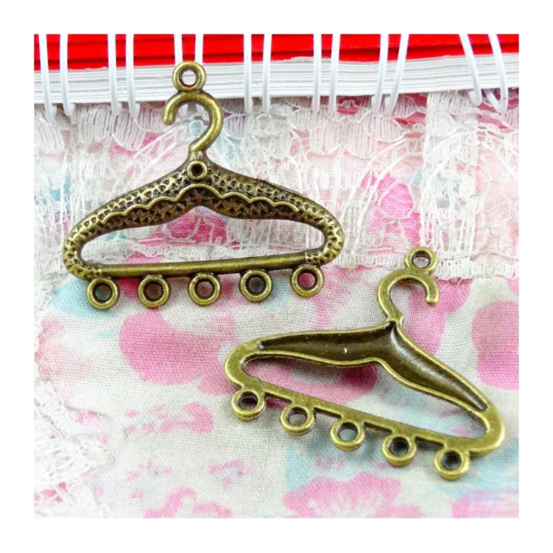 40pcs Antique Bronze Plated Pendant Hanger Charms DIY Jewelry Accessories