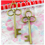 15Pcs Antique Bronze Key Pendant DIY Charm Vintage Accessories