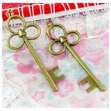 15Pcs Antique Bronze Key Pendant DIY Charm Vintage Accessories