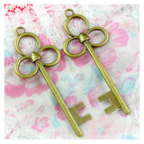 15Pcs Antique Bronze Key Pendant DIY Charm Vintage Accessories