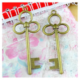 15Pcs Antique Bronze Key Pendant DIY Charm Vintage Accessories