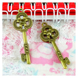 30pcs Antique Bronze Key Charms Pendant 42.2*15MM
