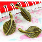 50PCS Antique Bronze Tree Leaf Charms Pendants DIY Jewelry Findings 16x27.5MM