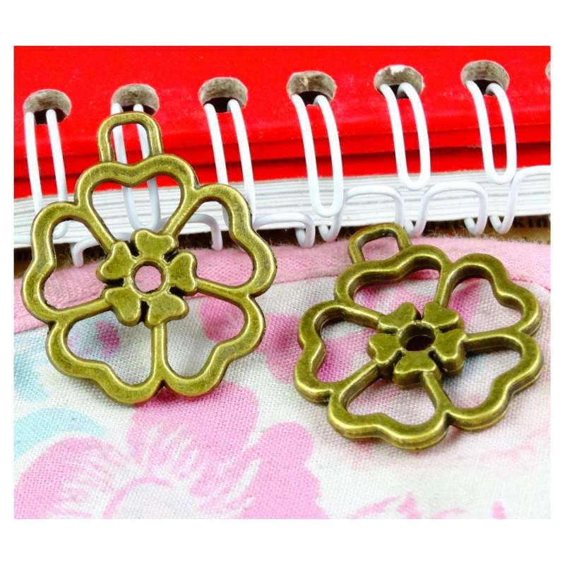 30Pcs Flower Charms Pendant for DIY Crafts Jewelry