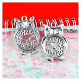 10pcs Owl Clock Charms Antique Bronze/Silver Plated Pendant