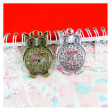 10pcs Owl Clock Charms Antique Bronze/Silver Plated Pendant