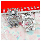 10pcs Owl Clock Charms Antique Bronze/Silver Plated Pendant