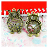10pcs Owl Clock Charms Antique Bronze/Silver Plated Pendant