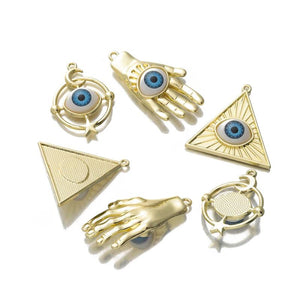 Eye of Horus Pendant Hamsa Hand Evil Eye Charms Necklace DIY