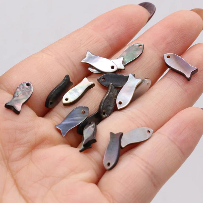 20Pcs Shell Pendant Mother Of Pearl Fish-Shaped For DIY Jewelry Making