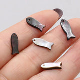 20Pcs Shell Pendant Mother Of Pearl Fish-Shaped For DIY Jewelry Making