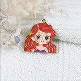 Enamel Princess Charms for DIY Jewelry Making 10pcs