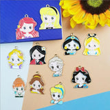 Enamel Princess Charms for DIY Jewelry Making 10pcs