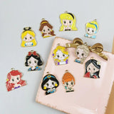 Enamel Princess Charms for DIY Jewelry Making 10pcs