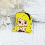 Enamel Princess Charms for DIY Jewelry Making 10pcs