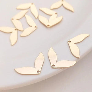 8Pcs Plated Mermaid Tail Charms Jewelry Findings DIY Stamping Pendant