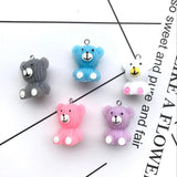 10Pcs 3D Textured Bear Pendants for DIY Necklaces Keychain Jewelry Making