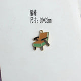 10pcs Magic Hat Wool Cap Wine Jar Single Sofa Enamel Charms Pendant