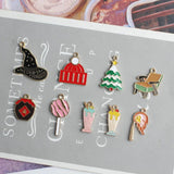 10pcs Magic Hat Wool Cap Wine Jar Single Sofa Enamel Charms Pendant