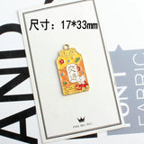 10pcs Enamel Chinese Character Charms for DIY Earrings Necklace Pendant