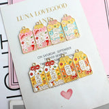 10pcs Enamel Chinese Character Charms for DIY Earrings Necklace Pendant