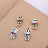 10pcs 12x27MM Metal Enamel Robot Charms Pendants DIY Jewelry Accessories