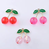 10pcs 28MM Enamel Cherry Charms Metal Pendants for Earrings DIY