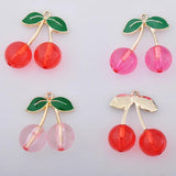 10pcs 28MM Enamel Cherry Charms Metal Pendants for Earrings DIY