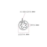 S925 Sterling Silver Thai silver bear round Pendant Jewelry DIY accessories