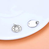 S925 Sterling Silver Thai silver bear round Pendant Jewelry DIY accessories