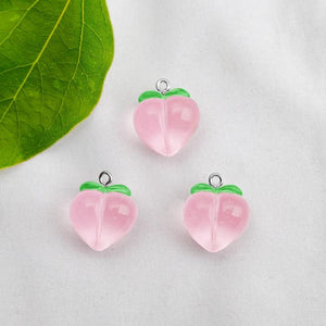 10Pcs Peach Resin Charms for DIY Jewelry Making