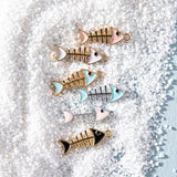 10Pcs Ocean Fishbone Charms for DIY Craft Jewelry Making