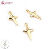 20pcs 12x6.5mm Brass Cross Star Charms Jewelry Findings