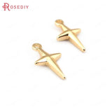 20pcs 12x6.5mm Brass Cross Star Charms Jewelry Findings