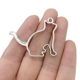 10pcs Tibetan Silver Cat Charms Pendants for Jewelry Making