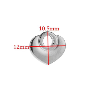 10pcs Heart Pendants Stainless Steel DIY Love Jewelry Making
