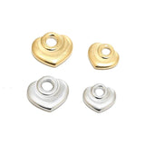 10pcs Heart Pendants Stainless Steel DIY Love Jewelry Making