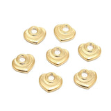 10pcs Heart Pendants Stainless Steel DIY Love Jewelry Making