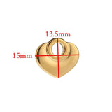 10pcs Heart Pendants Stainless Steel DIY Love Jewelry Making