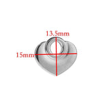 10pcs Heart Pendants Stainless Steel DIY Love Jewelry Making