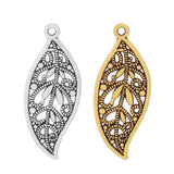 Tibetan Silver/Gold Leaf Charms Pendants for Jewelry Making