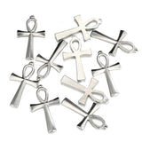 5Pcs Vintage Stainless Steel Egyptian Ankh Charm Pendant Lot