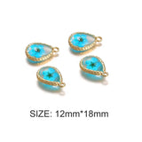 10Pcs Copper Water Drop Glass Dried Flower Charms DIY Jewelry Making