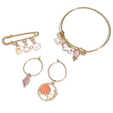30pcs Mixed Enamel Animal Flowers Fruit Pendant Pink Alloy Metal Drop Oil Charms