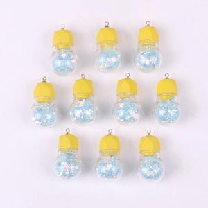 5pcs Light Bulb Shape Charms Pendant for Jewelry Making Findings