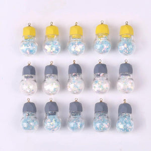 5pcs Light Bulb Shape Charms Pendant for Jewelry Making Findings