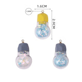 5pcs Light Bulb Shape Charms Pendant for Jewelry Making Findings