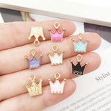 60pcs Crown Enamel Charms Mix Pendants for DIY Jewelry Making
