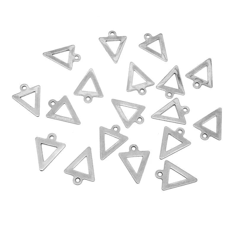100pcs Stainless Steel Geometric Charm Triangle Square Star Butterfly Pendant