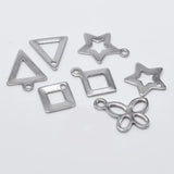 100pcs Stainless Steel Geometric Charm Triangle Square Star Butterfly Pendant